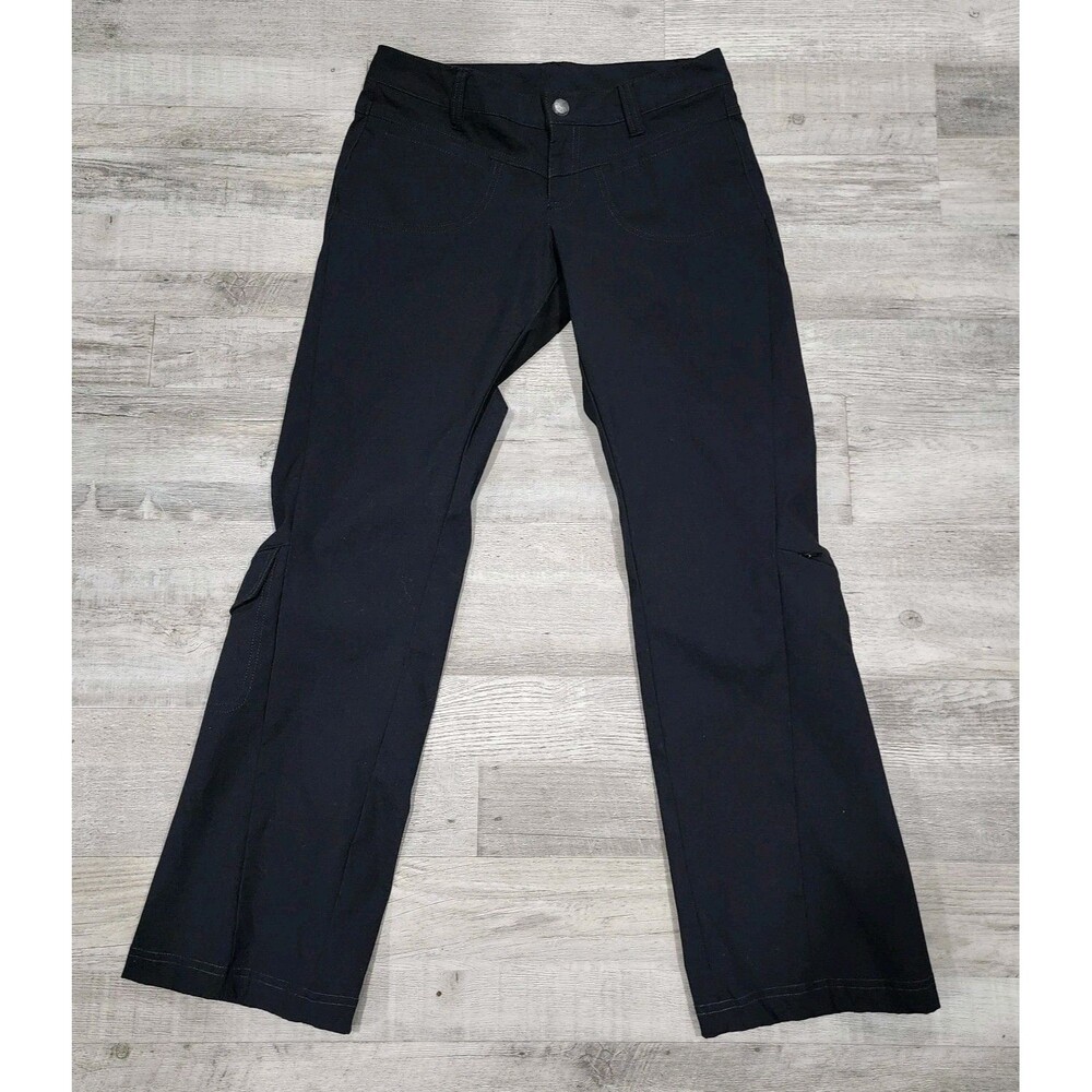 Athleta Dipper Pants Women's Black Low Rise Cargo Flare Hiking Outdoor Sizes 2
